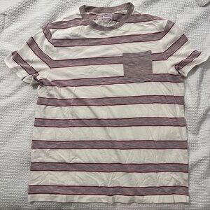 Men's Striped Shirt - Red and White